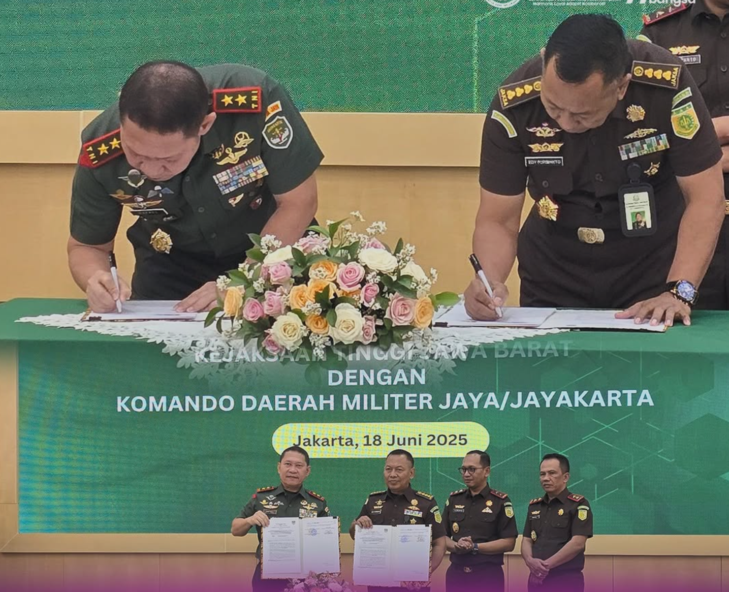 Penandatanganan Perjanjian Kerjasama antara Komando Daerah Militer Jayakarta dan Kejaksaan Tinggi Daerah Khusus Jakarta, Kejaksaan Tinggi Banten, Kejaksaan Tinggi Jawa Barat
