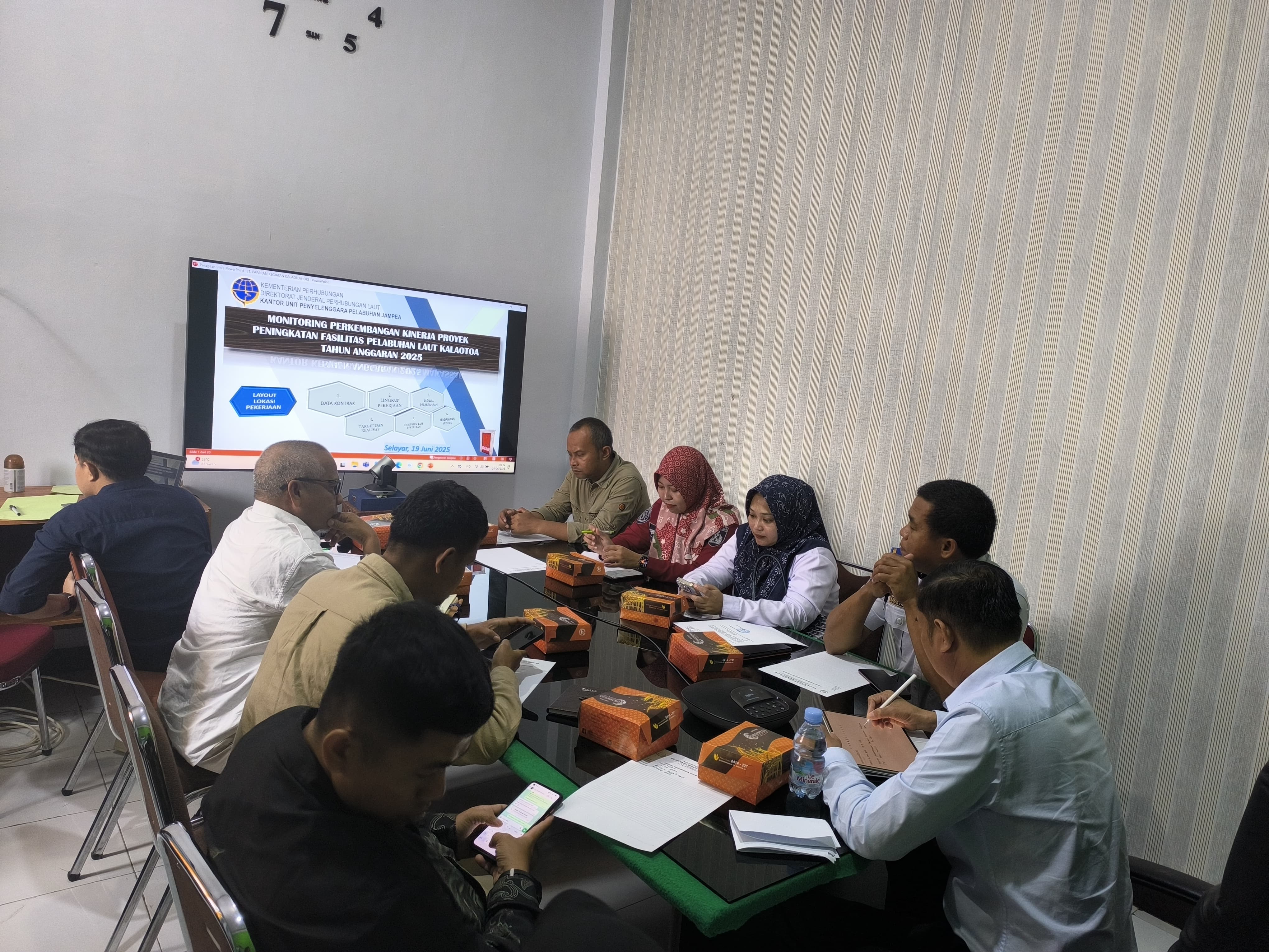 Ekspose Monitoring Perkembangan Kinerja Proyek Peningkatan Fasilitas Pelabuhan Laut Jampea dan Kalaotoa Tahun Anggaran 2025