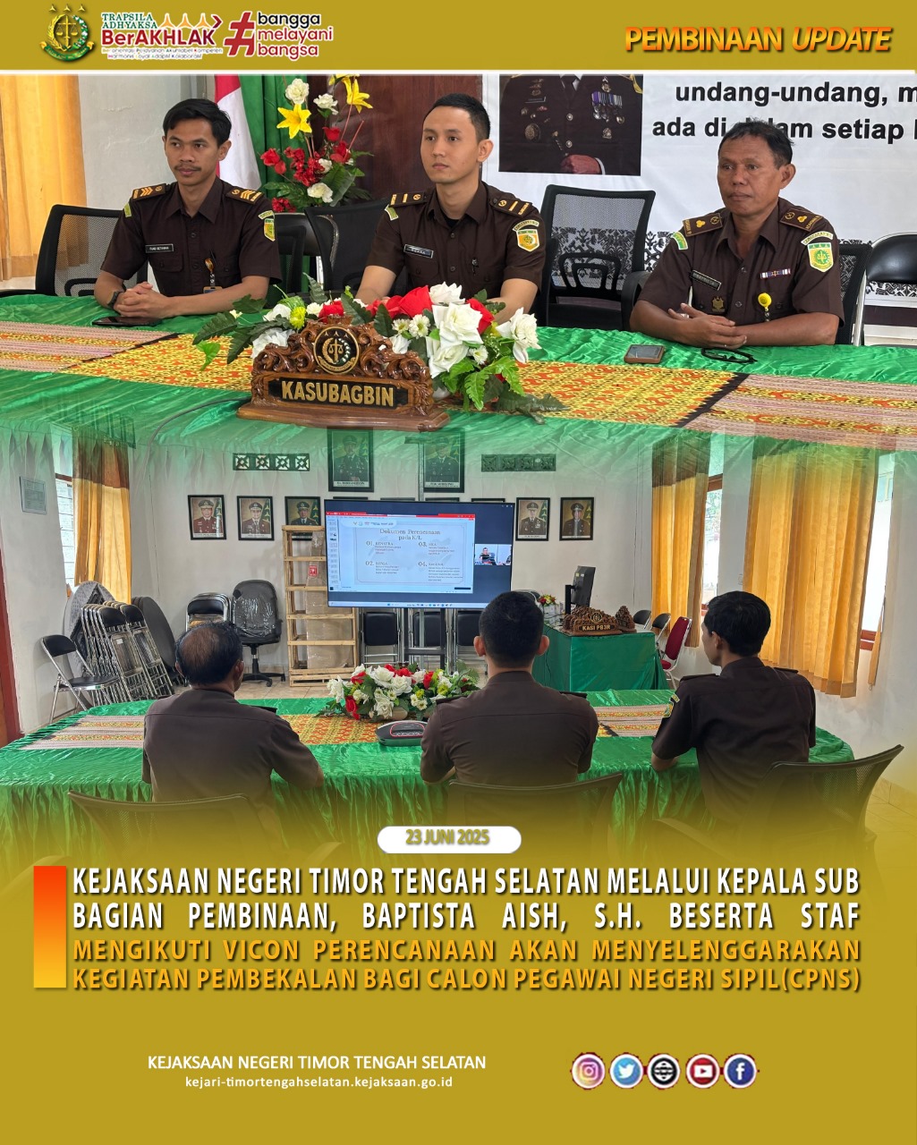 Vicon Perencanaan akan menyelenggarakan kegiatan pembekalan bagi Calon Pegawai Negeri Sipil CPNS)