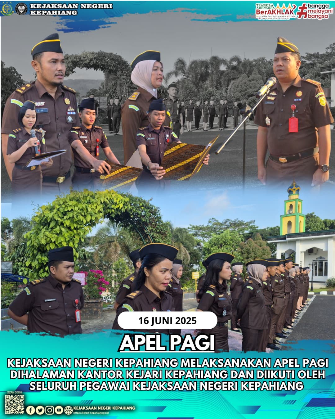 KEJAKSAAN NEGERI KEPAHIANG MENGGELAR APEL PAGI