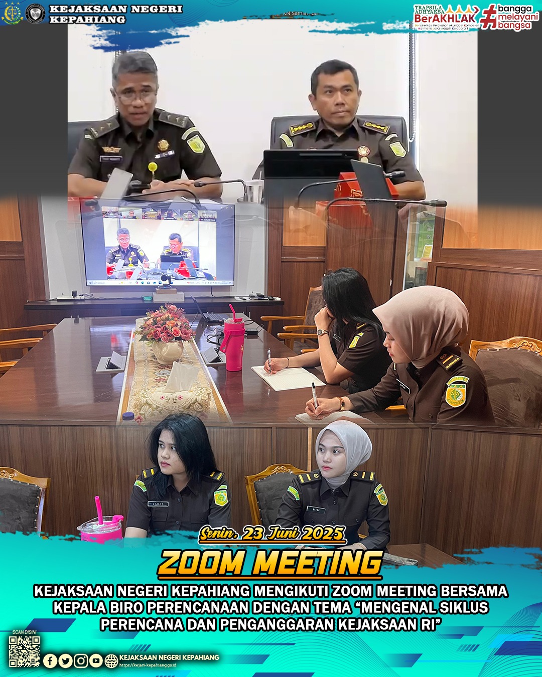 KEJAKSAAN NEGERI KEPAHIANG MENGIKUTI ZOOM MEETING