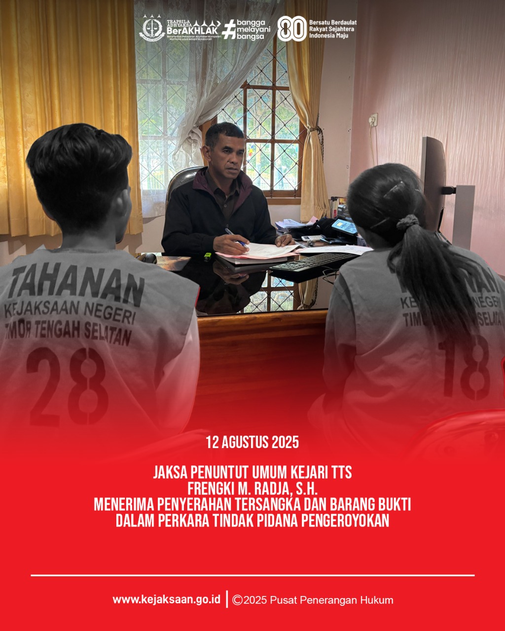 JPU Kejari TTS Melaksanakan Tahap II Dalam Perkara Pengeroyokan Anak Dibawah Umur