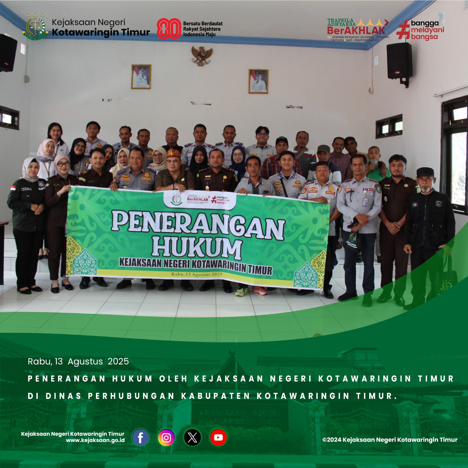 Penerangan Hukum oleh Kejaksaan Negeri Kotawaringin Timur di Dinas Perhubungan Kabupaten Kotawaringin Timur Tahun 2025