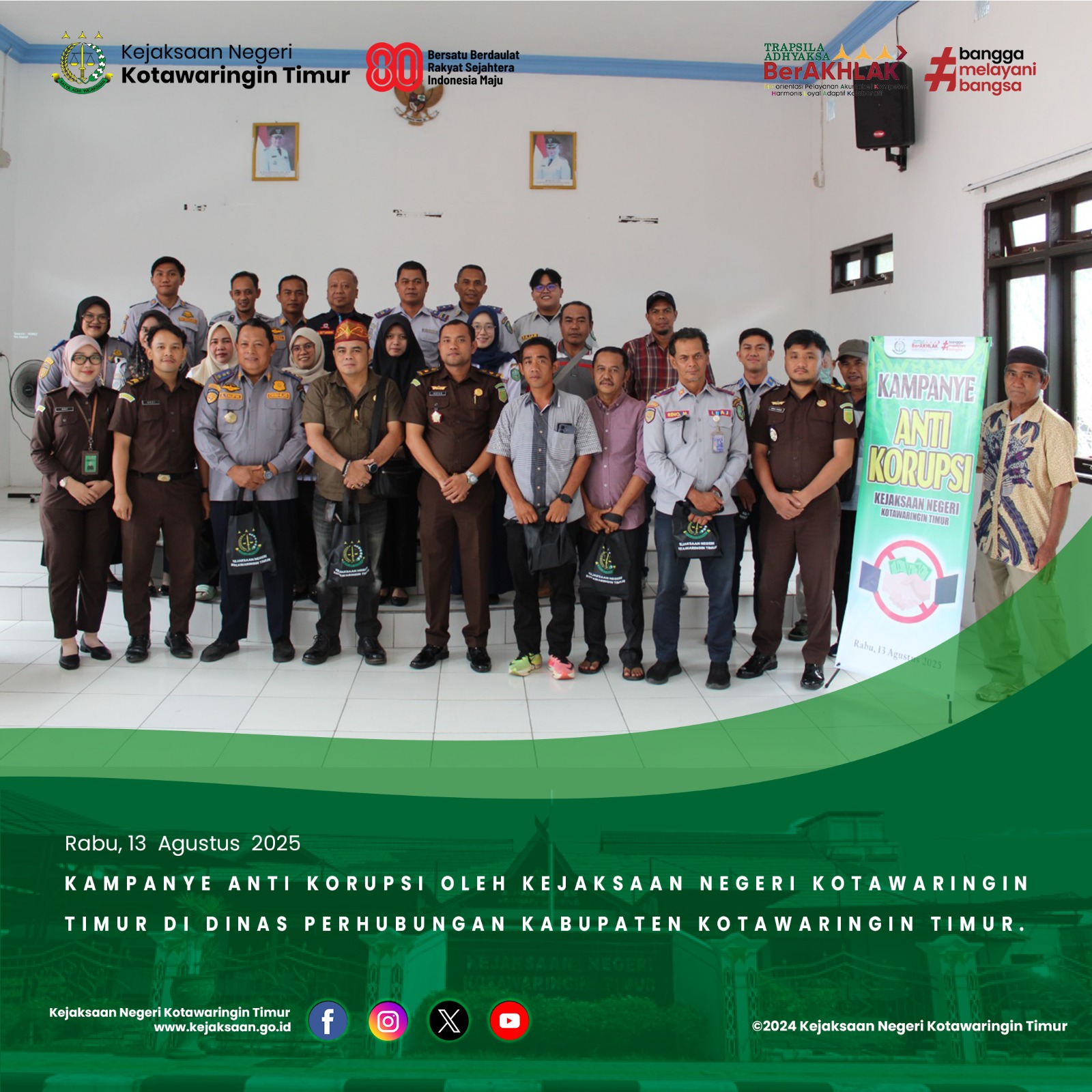 Kampanye Anti Korupsi oleh Kejaksaan Negeri Kotawaringin Timur di Dinas Perhubungan Kabupaten Kotawaringin Timur Tahun 2025