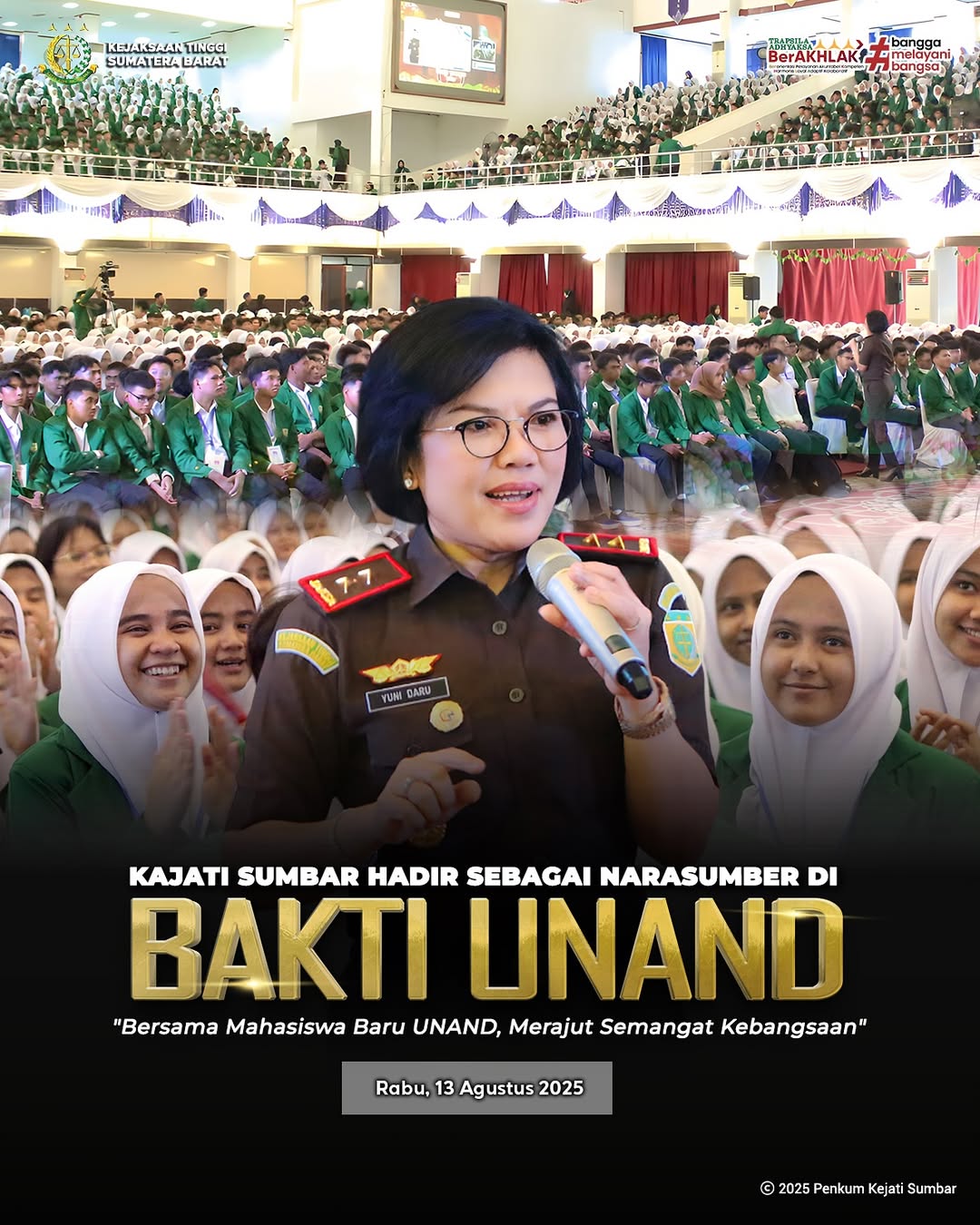 Kejati Sumbar hadir sebagai Narasumber Bakti UNAND