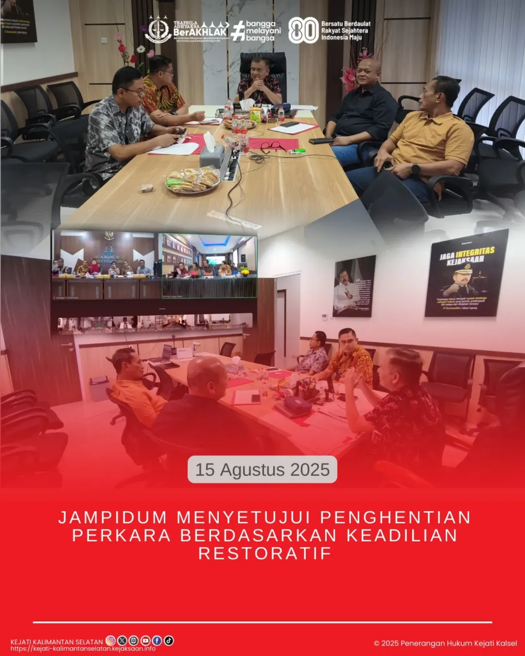 Restorative Justice pada Kejaksaan Negeri Hulu Sungai Utara dan Kejaksaan Negeri Balangan yang dipimpin oleh Wakil Kepala Kejaksaan Tinggi Kalimantan Selatan Bapak lkhwan Nul Hakim, S.H.