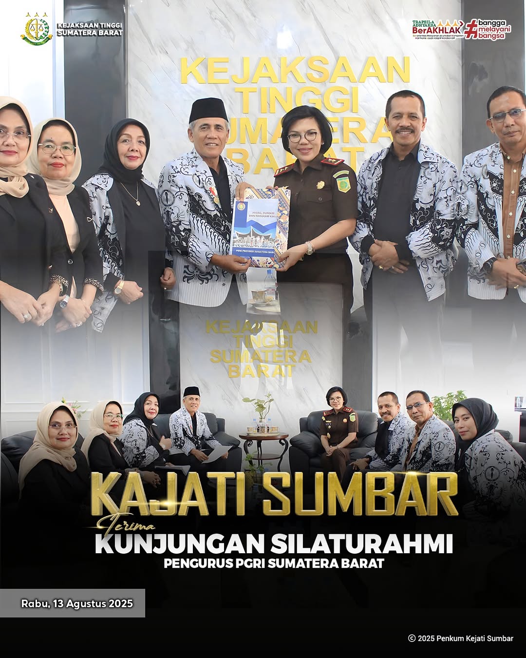 Kajati Sumbar Terima Kunjungan Silaturahmi Pengurus PGRI Sumatera Barat