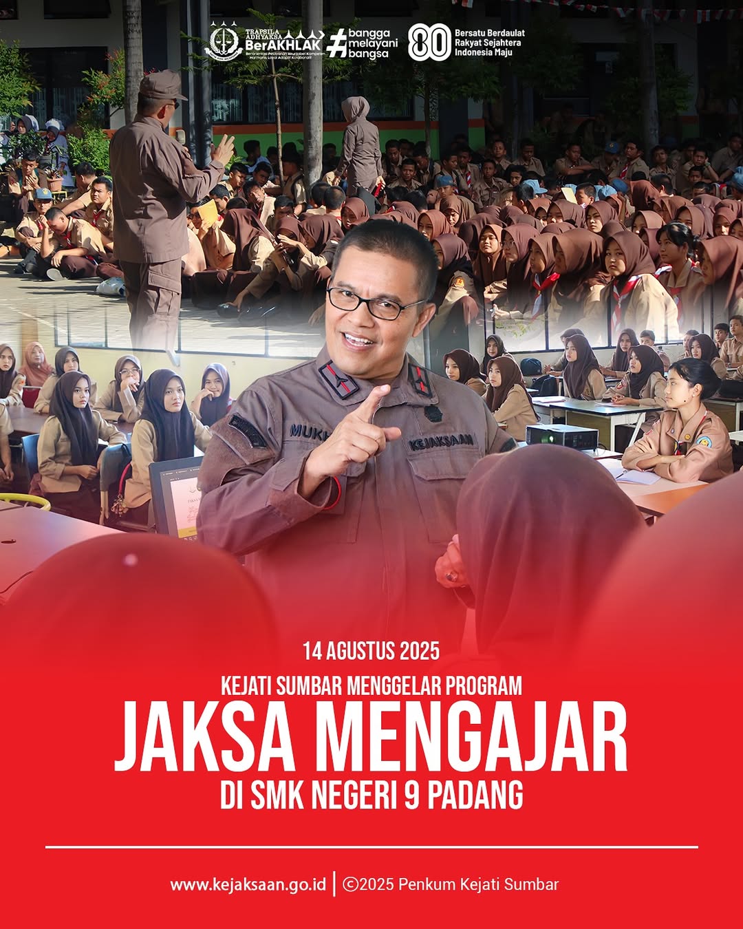 Kejati Sumbar Menggelar Program Jaksa Mengajar di SMK N 9 Padang