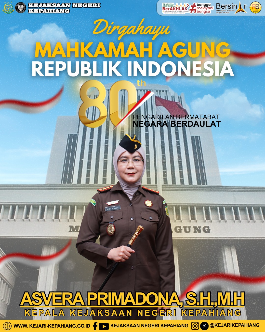 Dirgahayu Mahkamah Agung Republik Indonesia ke-80.