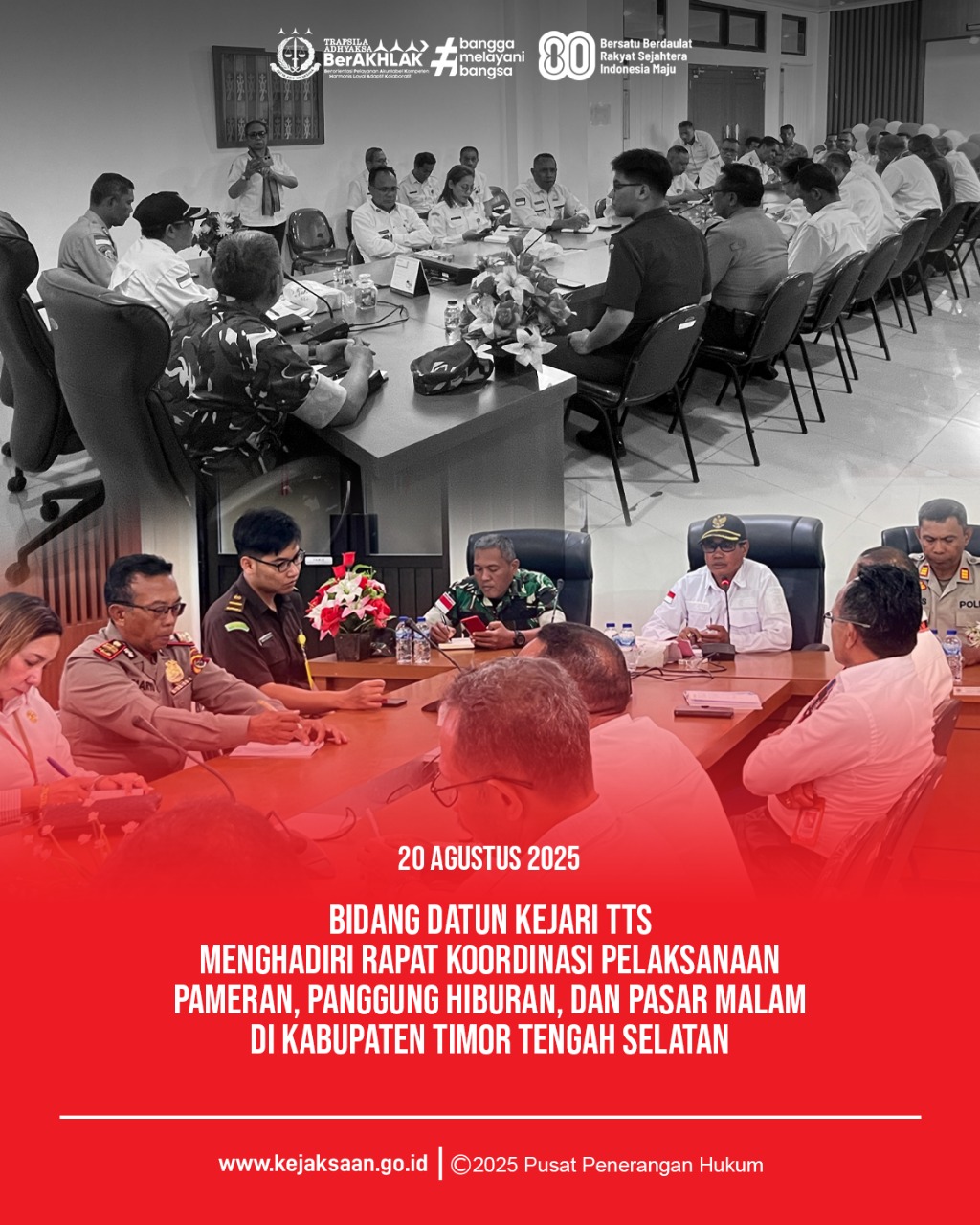 rapat koordinasi pelaksanaan pameran, panggung hiburan, dan pasar malam di ruang rapat wakil bupati pada Kantor Bupati Timor Tengah Selatan