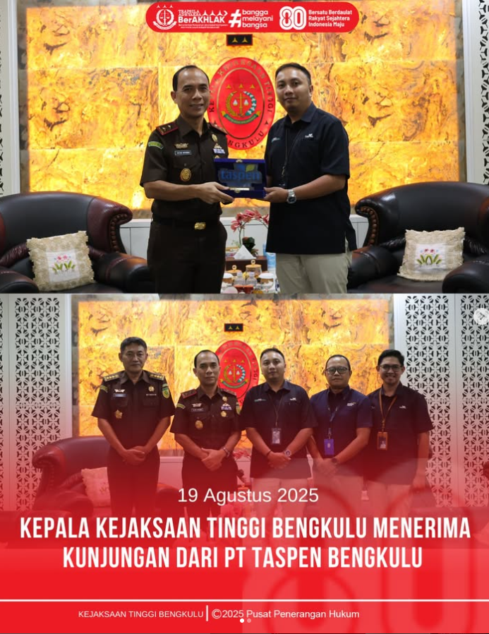 Kepala Kejaksaan Tinggi Bengkulu Menerima Kunjungan dari PT Taspen.