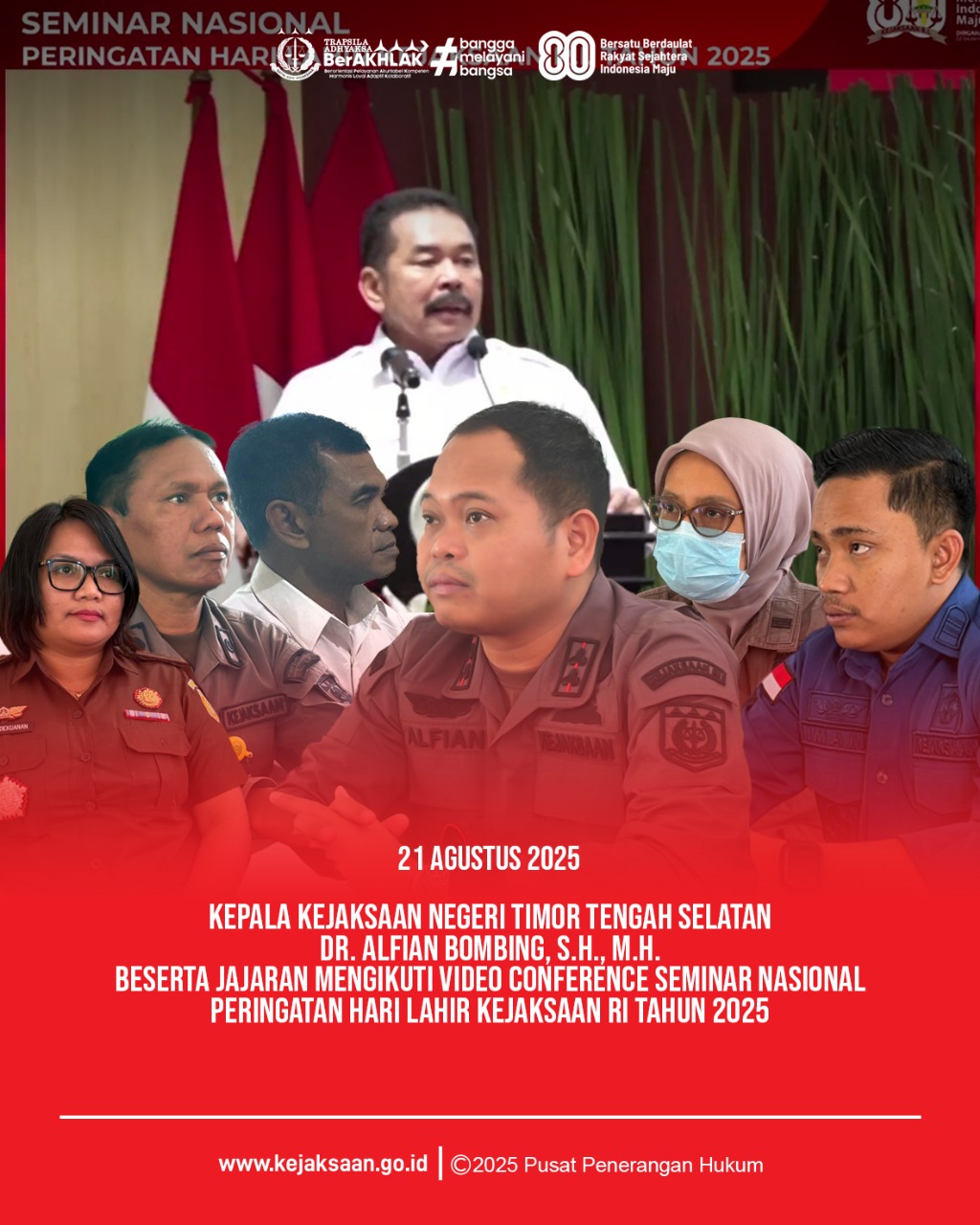 video conference Seminar Nasional Peringatan Hari Lahir Kejaksaan Republik Indonesia Tahun 2025