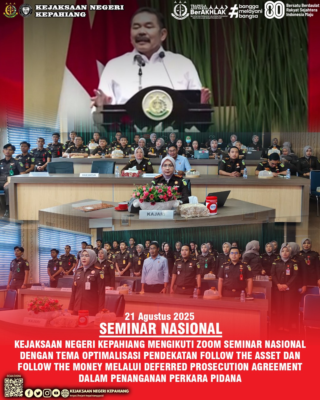 SEMINAR NASIONAL DALAM RANGKA MEMPERINGATI HARI LAHIR KEJAKSAAN REPUBLIK INDONESIA KE-80 TAHUN 2025.