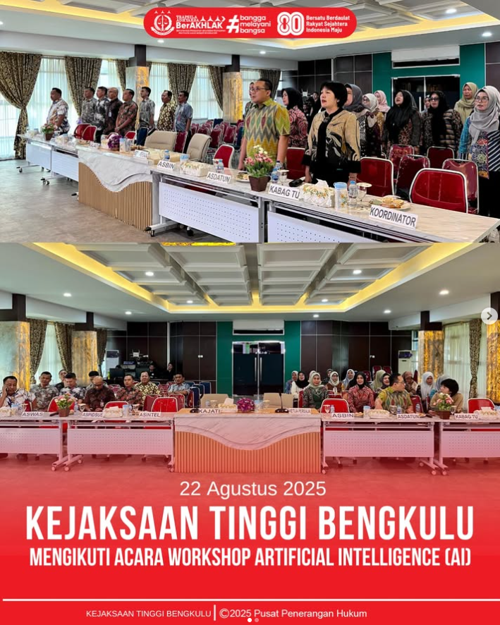 Kejati Bengkulu mengikuti acara Workshop Artificial Intelligence AI).