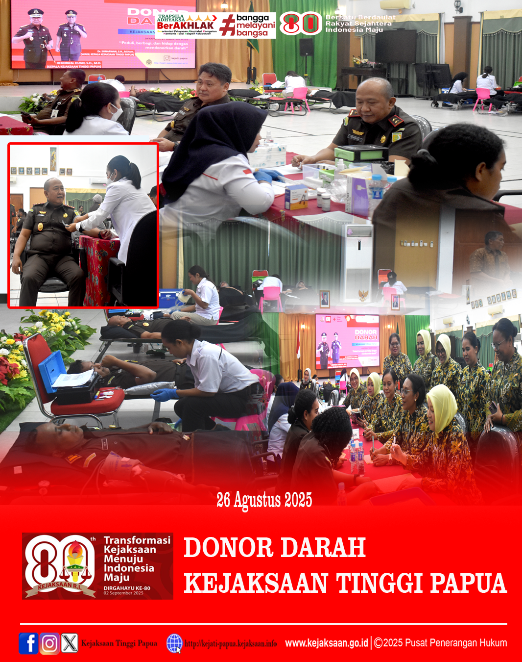 Kejati Papua Gelar Donor Darah, 34 Kantong Darah Terkumpul