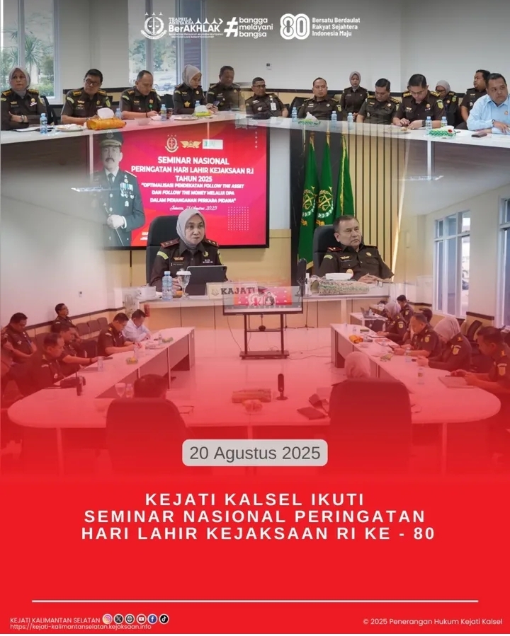 Seminar Nasional secara daring melalui aplikasi Zoom dalam rangka memperingati Hari‎Lahir Kejaksaan Republik Indonesia ke-80