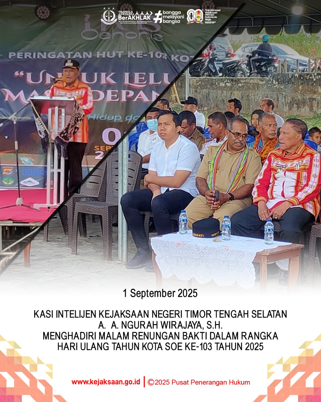 Malam Renungan Bakti dalam rangka memperingati Hari Ulang Tahun Kota Soe ke-103 Tahun