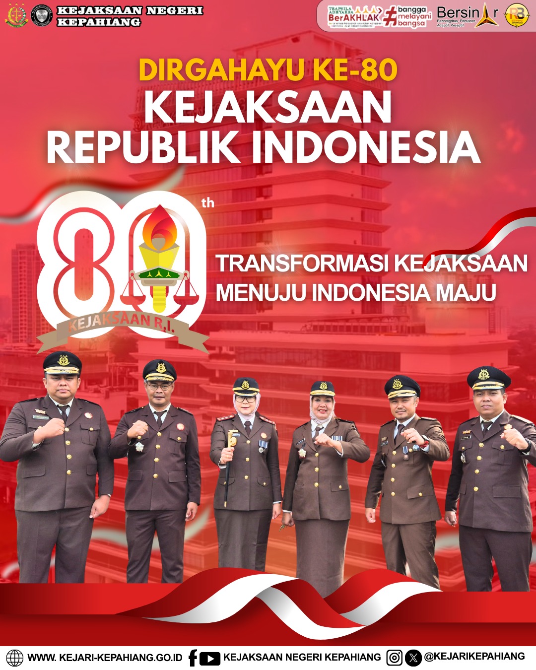 Selamat Hari Lahir Kejaksaan Republik Indonesia Ke-80.
