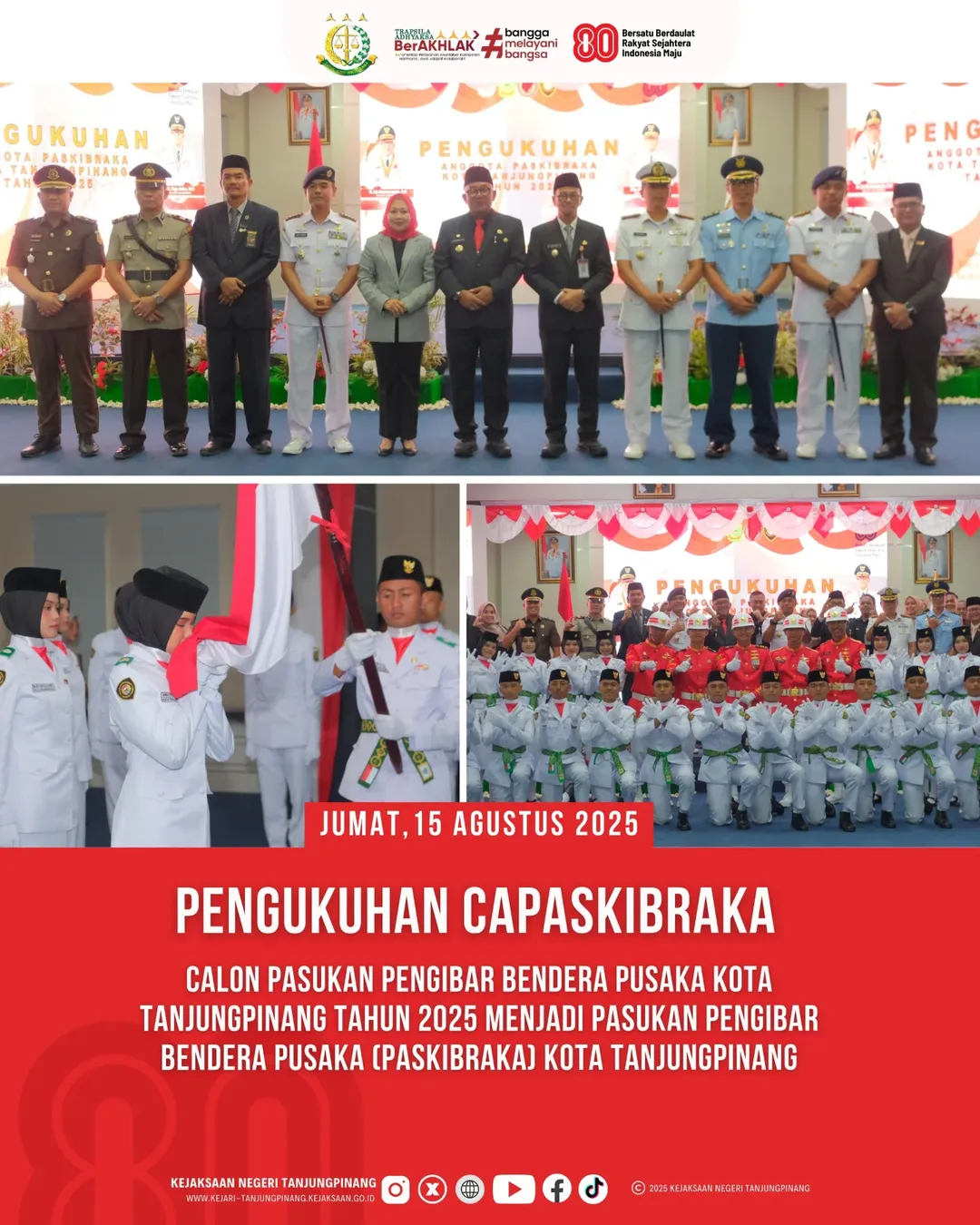 Pengukuhan Capaskibraka Tahun 2025 Kota Tanjungpinang