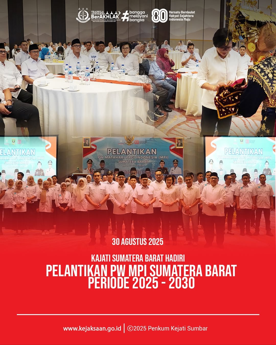Pelantikan Pengurus Wilayah Matahari Pagi Indonesia PW MPI) Provinsi Sumatera Barat Periode 2025–2028