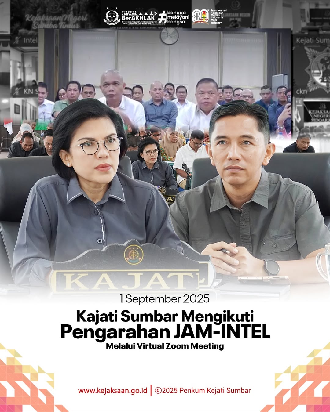 pengarahan dari Jaksa Agung Muda Intelijen JAM Intelijen) secara daring melalui Zoom Meeting