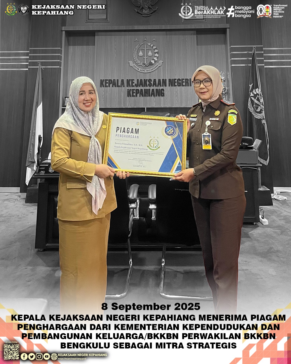 KUNJUNGAN BKKBN PERWAKILAN BKKBN BENGKULU KE KEJAKSAAN NEGERI KEPAHIANG
