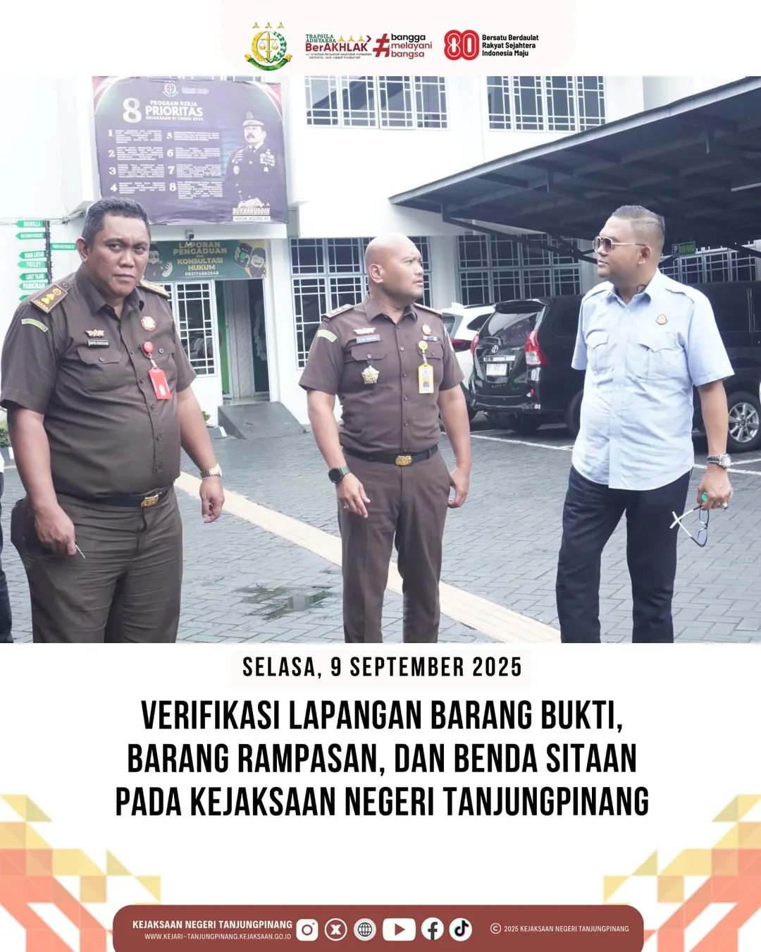 Verifikasi Lapangan Barang Bukti Barang Rampasan dan Benda Sitaan Pada Kejaksaan Negeri Tanjungpinang