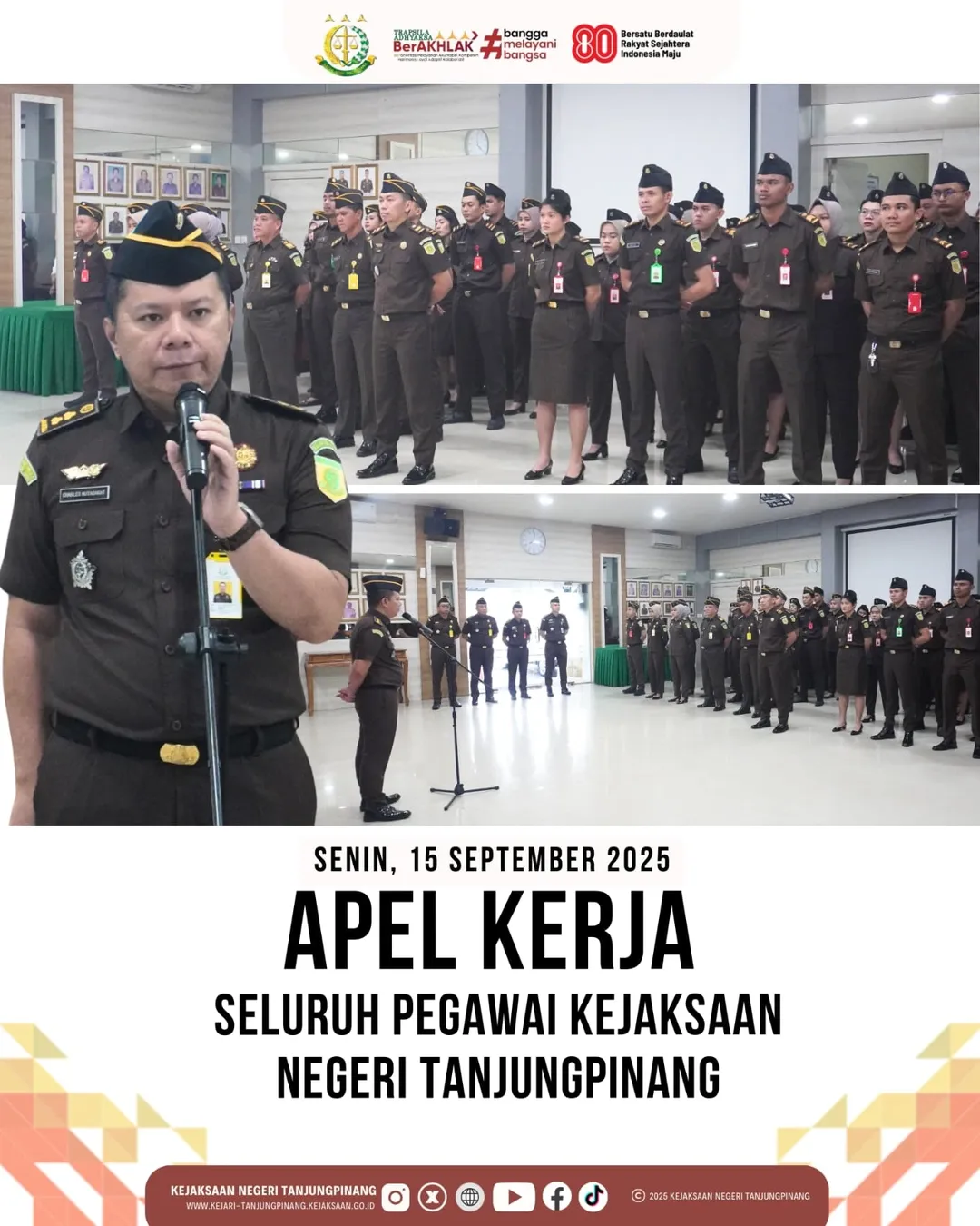 Apel Pagi Seluruh Pegawai Kejaksaan Negeri Tanjungpinang