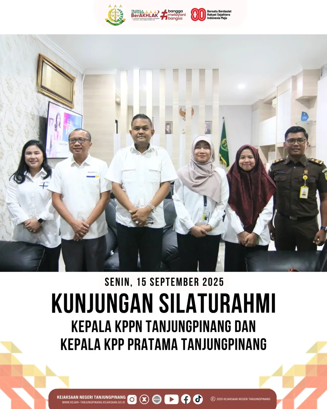 Kunjungan Silaturahmi Kepala KPPN Tanjungpinang Bapak Arif Khuzaini dan Kepala KPP Pratama Tanjungpinang Ibu Herni Dwiningsih