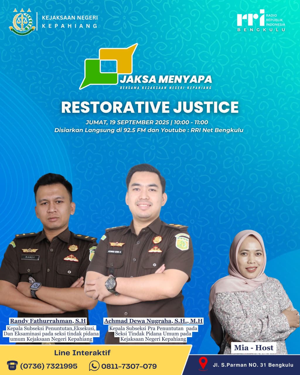 JAKSA MENYAPA – RESTORATIVE JUSTICE