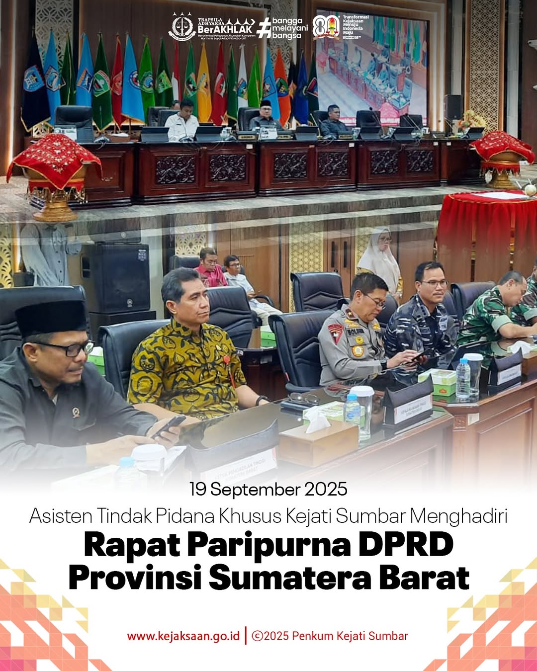 Aspidsus Menghadiri Rapat Paripurna DPRD Provinsi Sumatera Barat