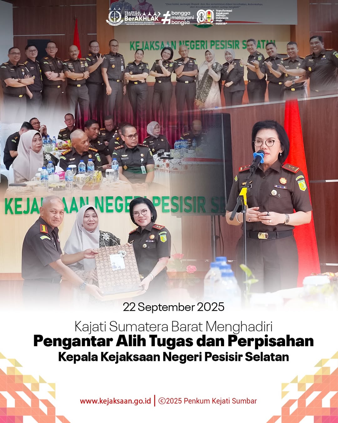 Pengantar Alih Tugas dan Perpisahan Kepala Kejaksaan Negeri Pesisir Selatan