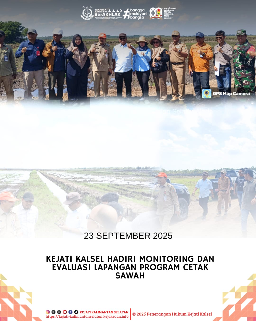 Kejaksaan Tinggi Kalimantan Selatan Mengikuti Monev Program Cetak Sawah