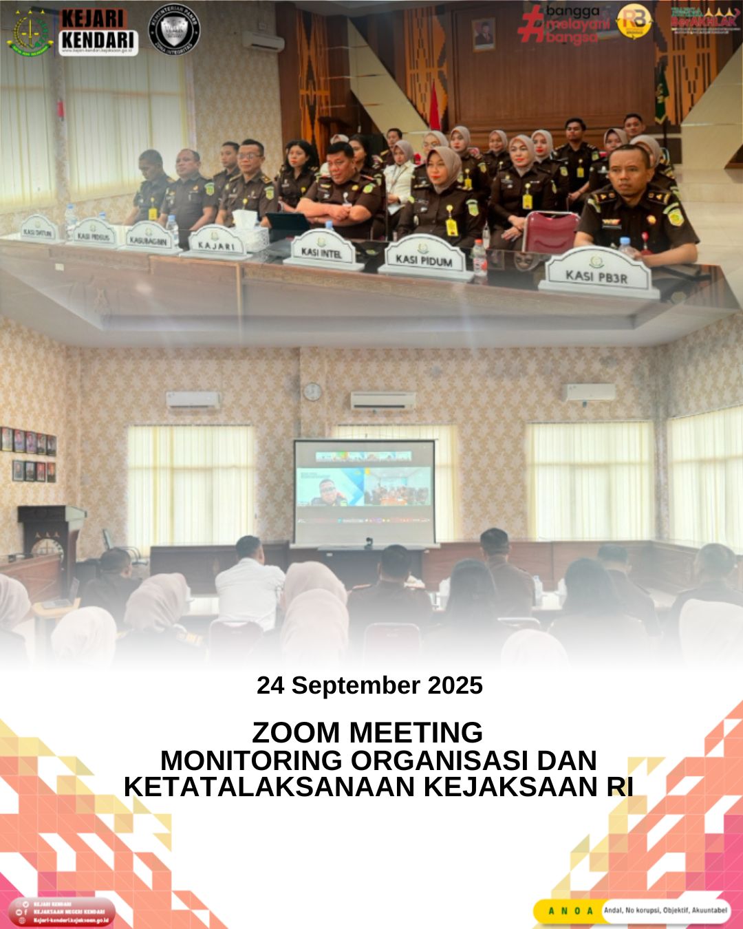 Monitoring Organisasi dan Ketatalaksanaan Kejaksaan RI Tahun 2025 Secara Virtual