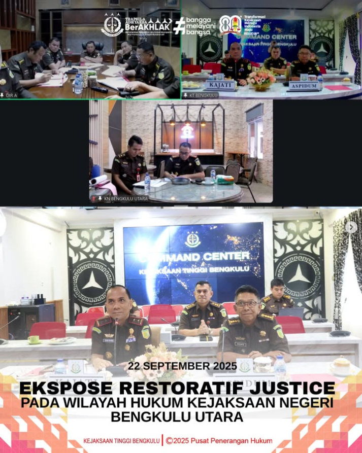 Ekspose Keadilan Restoratif Perkara RENO Alias RENO Bin JOYO KUSUMA Pada wilayah hukum Kejaksaan Negeri Bengkulu Utara