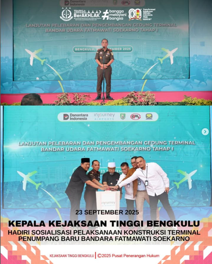 Kejati Bengkulu Hadiri Sosialisasi Pelaksanaan Konstruksi Terminal Penumpang Baru Bandara Fatmawati Soekarno