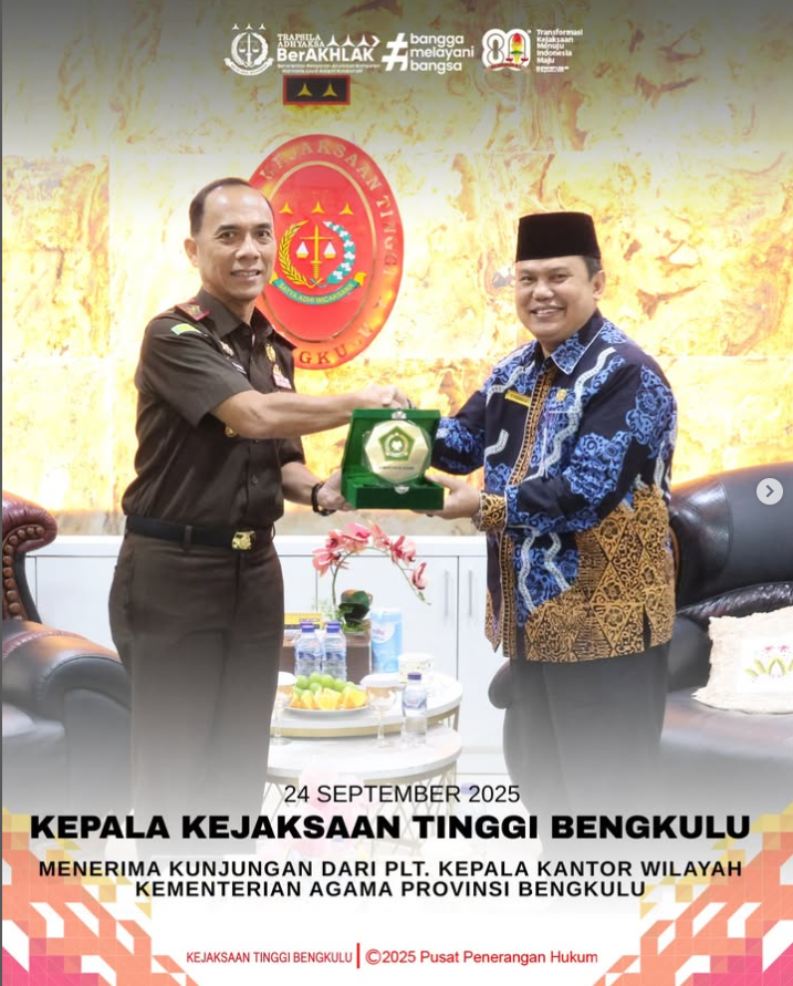 Hadirkan Keharmonisan Kajati Bengkulu Terima Kunjungan Plt Kakanwil Kemenag Bengkulu