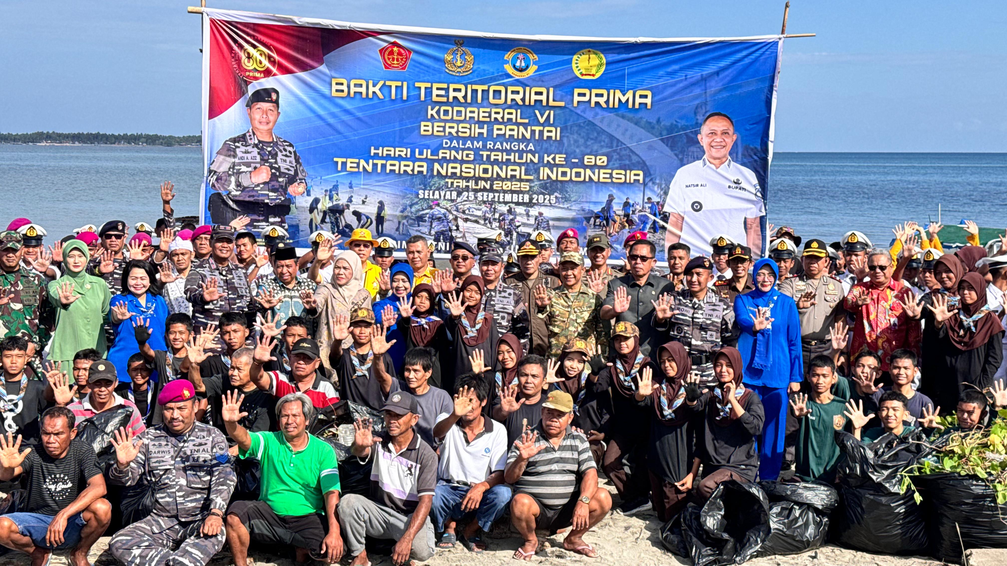 Kajari Kepulauan Selayar Hadiri Apel Gelar Perlengkapan Dilanjutkan Dengan Kegiatan Bakti Teritorial Prima Dalam Rangka HUT TNI Ke-80 Di Wilayah Kepulauan Selayar
