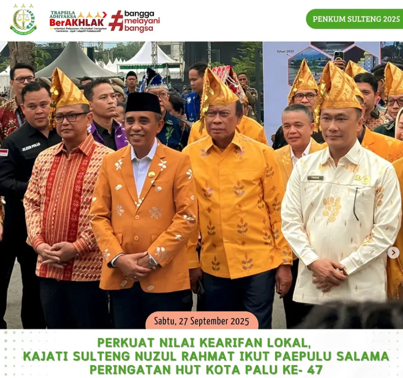 PERKUAT NILAI KEARIFAN LOKAL KAJATI SULTENG NUZUL RAHMAT IKUT PAEPULU SALAMA PERINGATAN HUT KOTA PALU KE 47