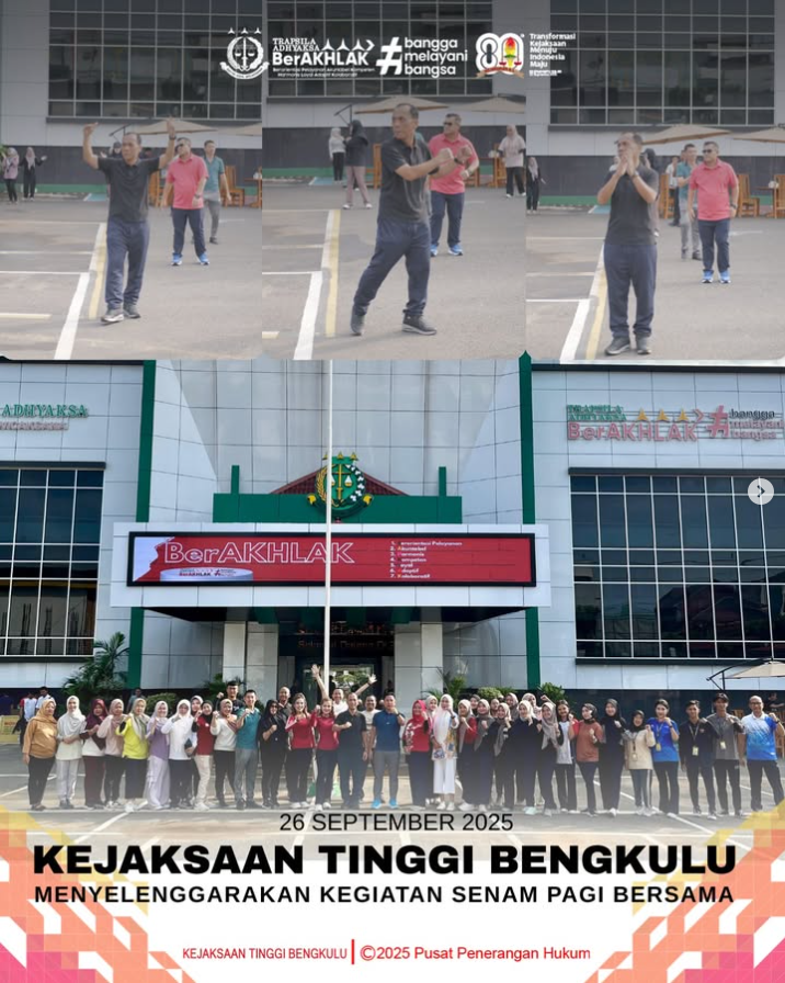 Kejaksaan Tinggi Bengkulu Gelar Senam Pagi Bersama