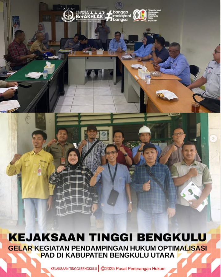 Kejaksaan Tinggi Bengkulu Gelar Kegiatan Pendampingan Hukum Optimalisasi PAD di Kabupaten Bengkulu Utara