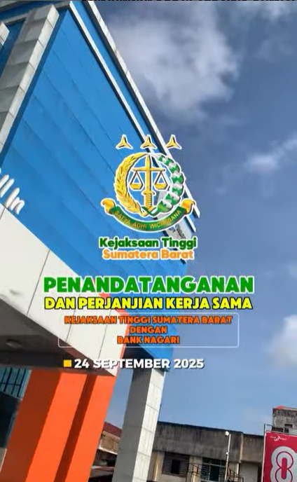 Penandatanganan Perjanjian Kerja Sama Kejati Sumbar dengan Bank Nagari