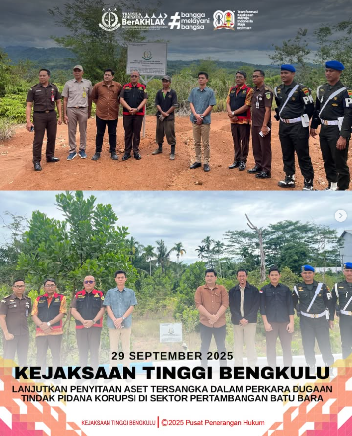 Kejati Bengkulu Lanjutkan Penyitaan Aset Tersangka Kasus Korupsi Batu Bara