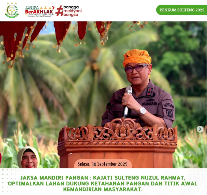 JAKSA MANDIRI PANGAN KAJATI SULTENG NUZUL RAHMAT OPTIMALKAN LAHAN DUKUNG KETAHANAN PANGAN DAN TITIK AWAL KEMANDIRIAN MASYARAKAT