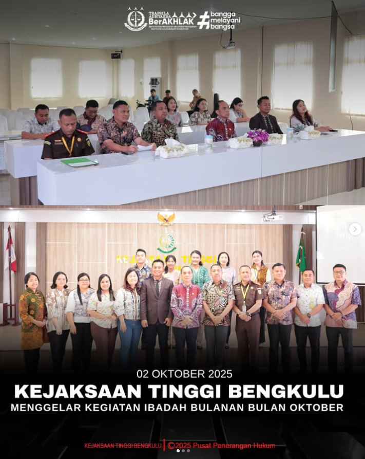 Kejaksaan Tinggi Bengkulu Menggelar Kegiatan Ibadah Bulanan