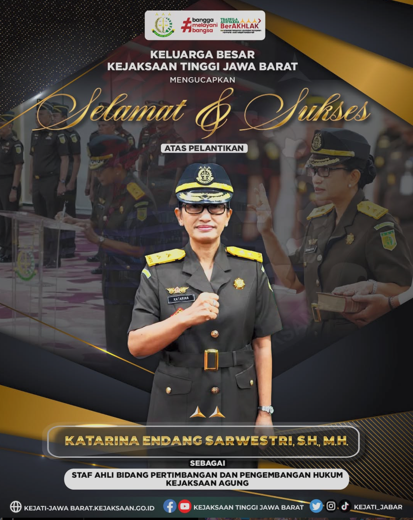 Selamat dan Sukses atas pelantikan Katarina Endang Sarwestri SH MH