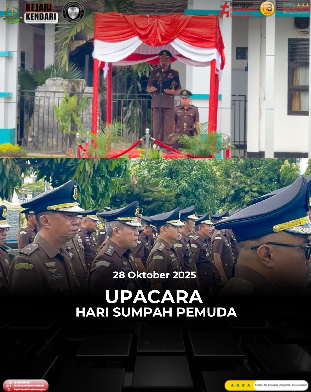 Kejaksaan Negeri Kendari Melaksanakan Upacara Memperingati Hari Sumpah Pemuda