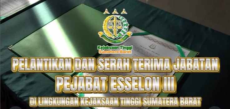 Pelantikan dan sumpah jabatan Esselon IIi di lingkungan Kejati Sumbar