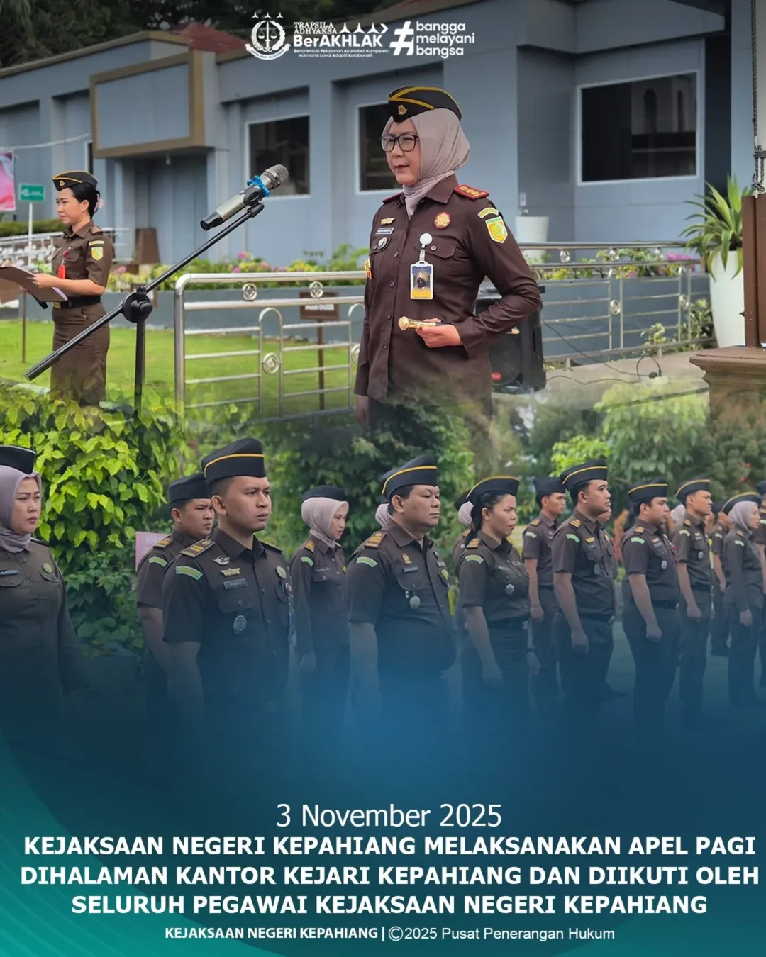 Kajari Kepahiang Pimpin Apel Pagi  Tekankan Kedisiplinan Pegawai