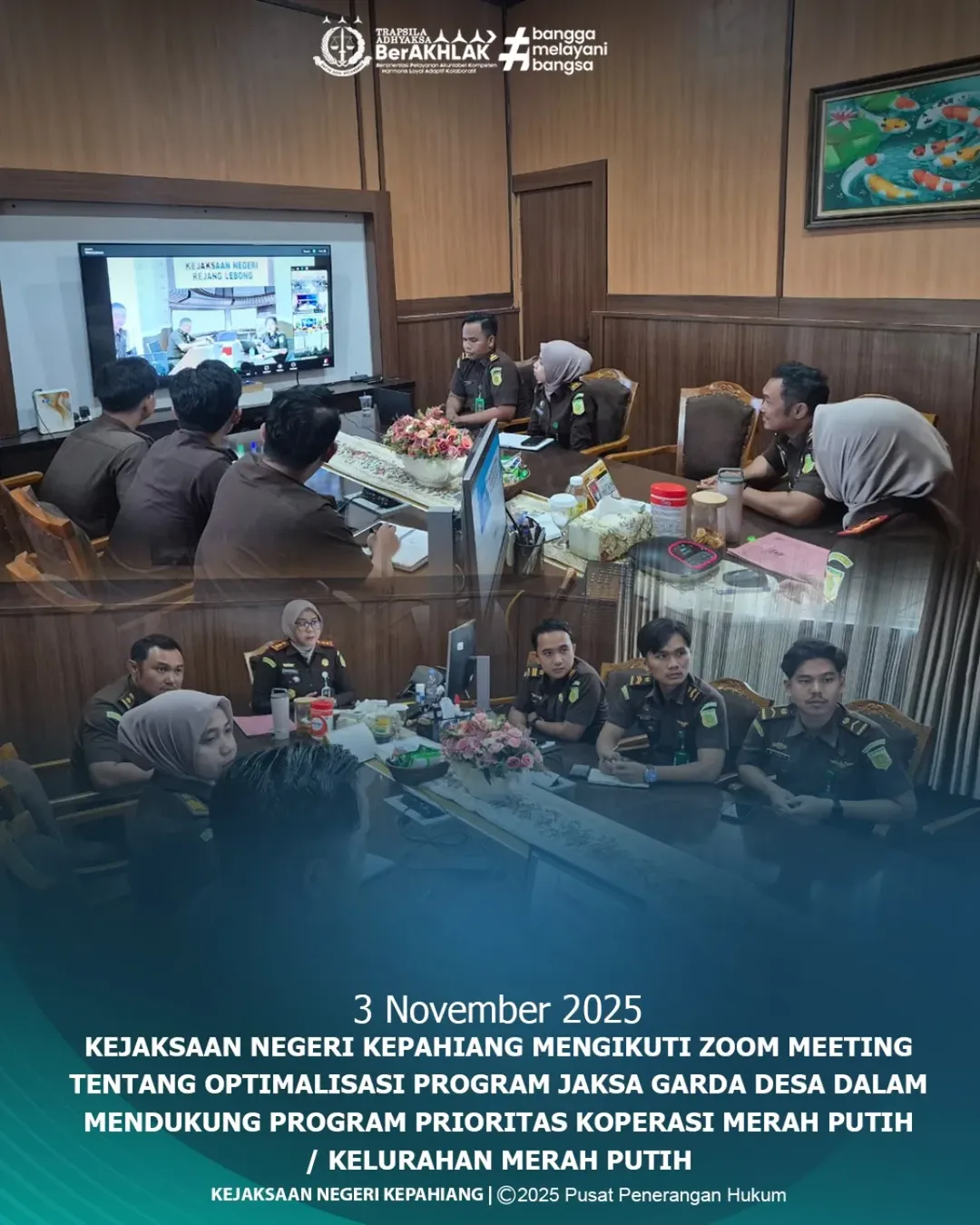 Kejari Kepahiang Mengikuti Zoom Terkait JAGA DESA